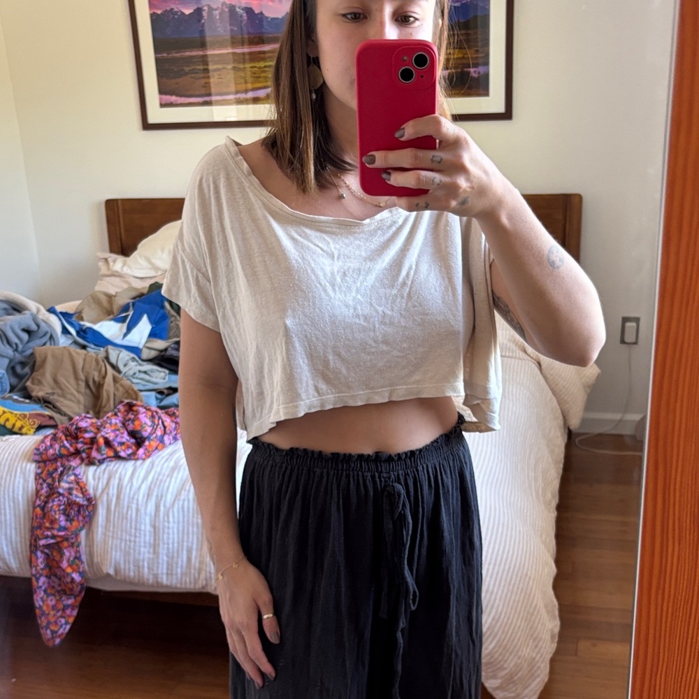 Here the store raw silk top